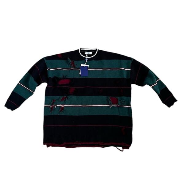 NWT AELFRIC EDEN GREEN BLACK MENS SWEATER SIZE M - Picture 1 of 11